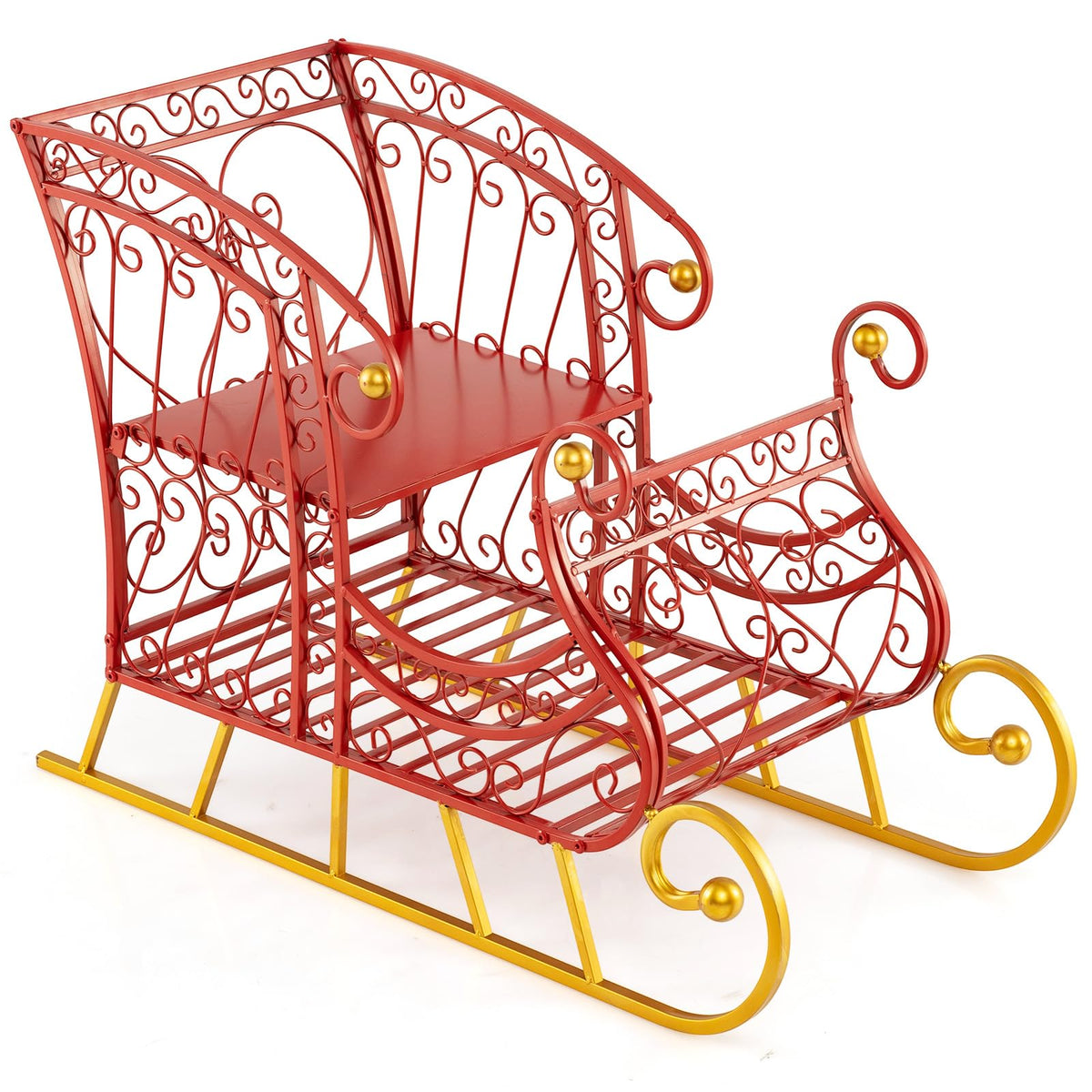 Lucktree Metal Christmas Santa Sleigh Basket