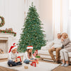 Lucktree 7ft Pre-Lit Artificial Christmas Tree, Hinged Full Xmas Pine Tree with 340 Warm White LED Lights