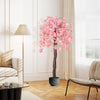 Lucktree 5.5FT Artificial Cherry Blossom Tree Faux Floral Plant Blooming Tree in Nursery Pot