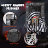 Lucktree Animated Halloween Decoration, 18” Hanging Skull Prisoner