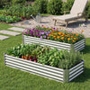 Lucktree 6 x 3 x 1 FT Galvanized Rectangular Metal Raised Garden Bed (1/2)