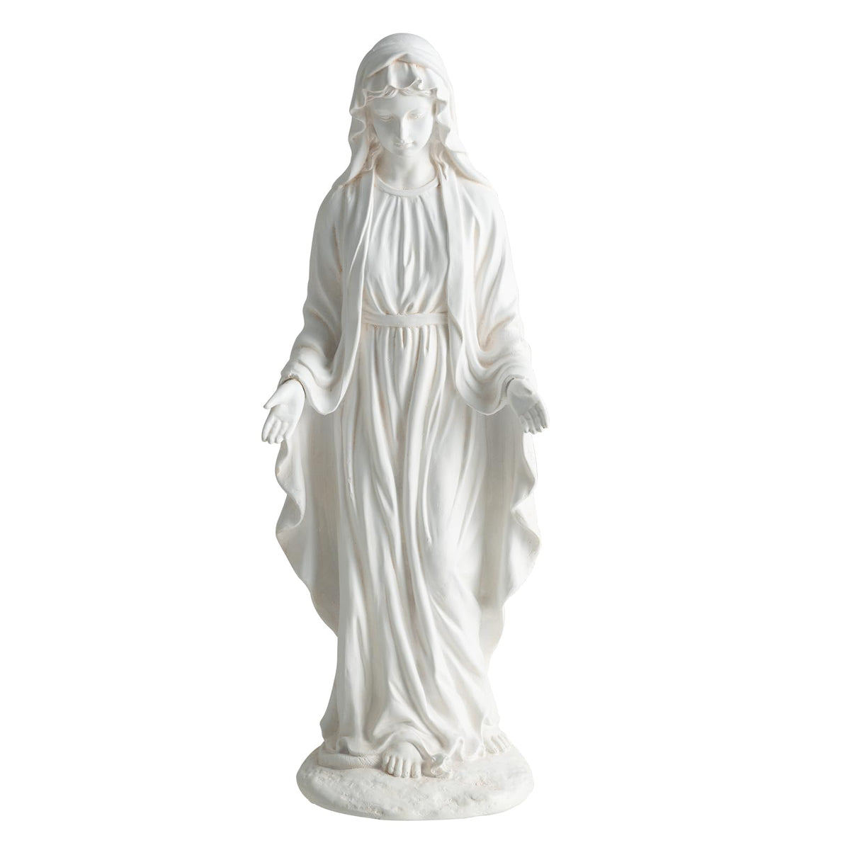 Lucktree Virgin Mary Garden Statue 29.5" | Blessed Mother Outdoor Religious Statue with Serpent