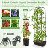Lucktree Set of 2 Raised Garden Bed w/Trellis & Plant Cage, Planter Box w/ 71” Cucumber Trellis