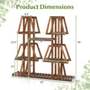 Lucktree Wood Plant Stand, 5-Tier 10 Potted Trapezoid Plant Holder Rack for Multiple Plants