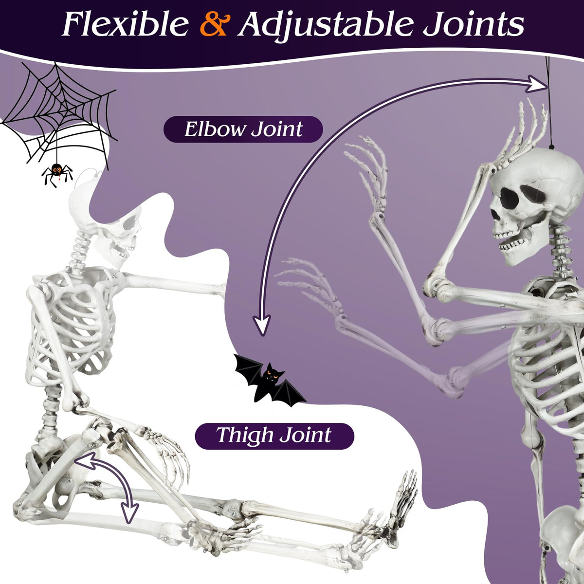 Lucktree 5.4 FT Halloween Life Size Skeleton