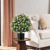 Lucktree Set of 2 Faux Potted Plants Artificial Shrubs Bushes with Flowers