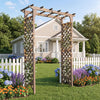 Lucktree 85" Wood Garden Arch Trellis with Flat Top for Climbing Plants