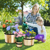 Lucktree Outdoor Acacia Wood Raised Garden Bed for Flower Vegetable Fruit