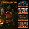 Lucktree 5.2 Ft Life-Size Posable Skeleton with Pumpkin Head Halloween Orange Skeleton Decoration