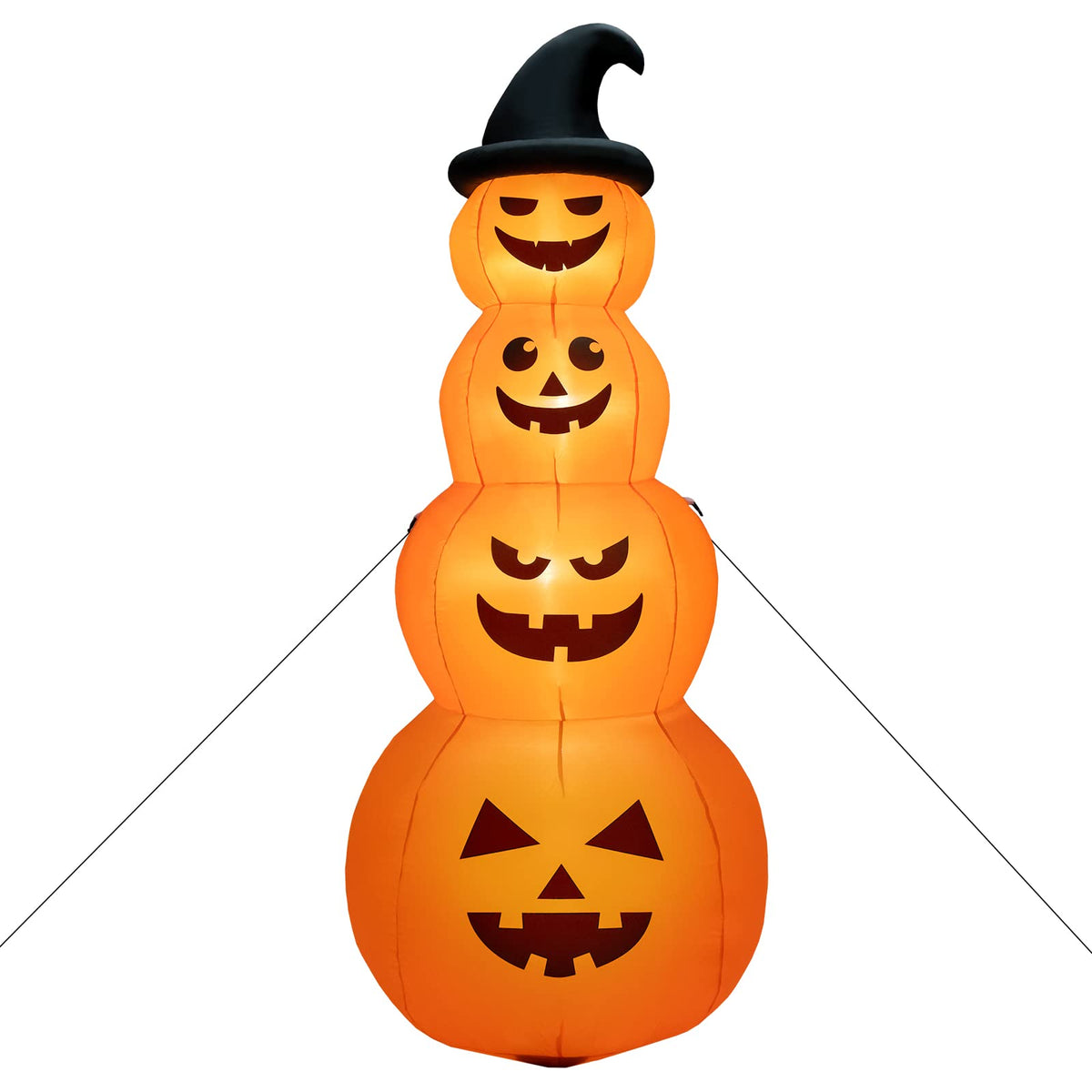 Lucktree 8 FT Halloween Inflatable Pumpkin, 4 Pumpkins Stack Halloween Decorations