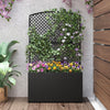 Lucktree 49 inch Tall PE Rattan Raised Garden Bed with Trellis