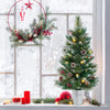 Lucktree 3ft Pre-Lit Mini Tabletop Christmas Tree with 20 Warm White LED Lights, 8 Modes, Timer, 81 PVC & Pine Needles