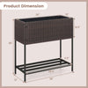 Lucktree Raised Garden Bed with Legs, Rattan Elevated Planter Box w/Storage Shelf