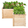 Lucktree Raised Garden Bed, 47.5" x 47.5" x 24.5" Wooden Planter Box, Outdoor L-Shaped Deep Garden Bed for Sapling Flower Herb Vegetable Fruit