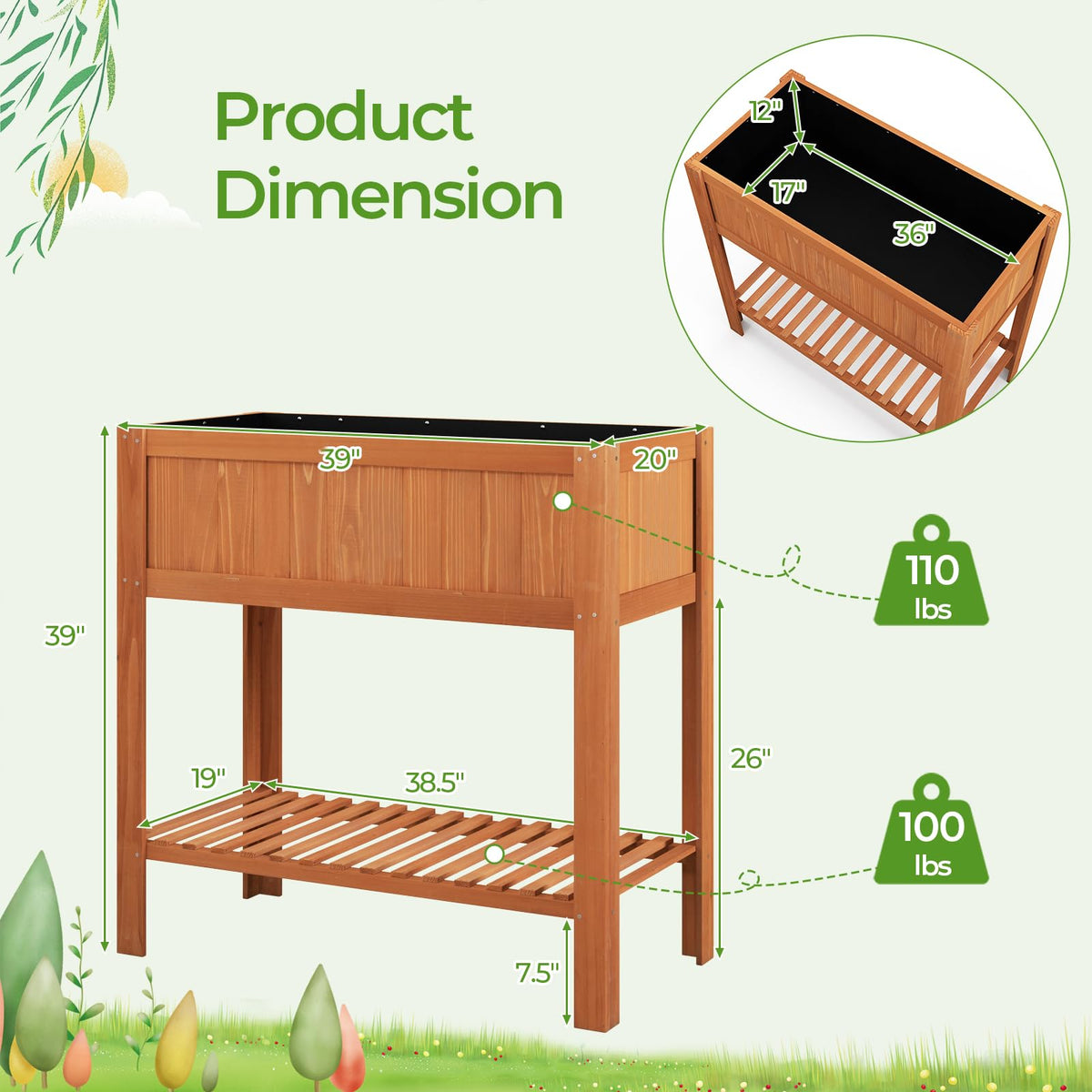 Lucktree Raised Garden Beds Outdoor