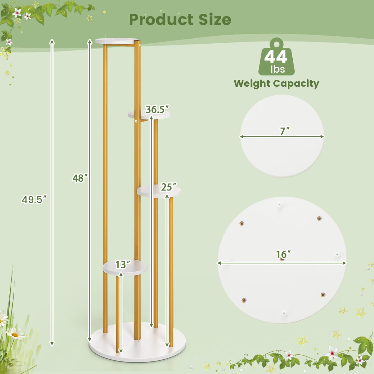 Lucktree 4 Tier Plant Stand Indoor