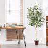 Lucktree 6ft Artificial Olive Tree, Tall Fake Potted Olive Silk Tree with Planter