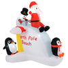 Lucktree 6.4 FT Christmas Inflatable Penguins, Santa & Snowman on Slide