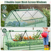 Lucktree Galvanized Steel Raised Garden Bed with Mini Greenhouse, Outdoor Metal Planter Box Kit with Large Roll-up Cover