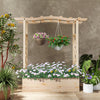 Lucktree Raised Garden Bed with Sided Trellis & Hanging Roof, Wood Planter Box, 44”x14”x45” (L x W x H)