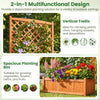 Lucktree 71" Wooden Raised Garden Bed with Trellis (1/2)