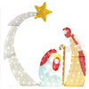 Lucktree 5 FT Christmas Nativity Set, Pre-Lit Nativity Scene w/ 140 Warm White LED Lights