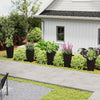 Lucktree Set of 2 Outdoor Wicker Flower Pot 30 Inch Tall Planters with Drainage System PE Rattan Flower Pots