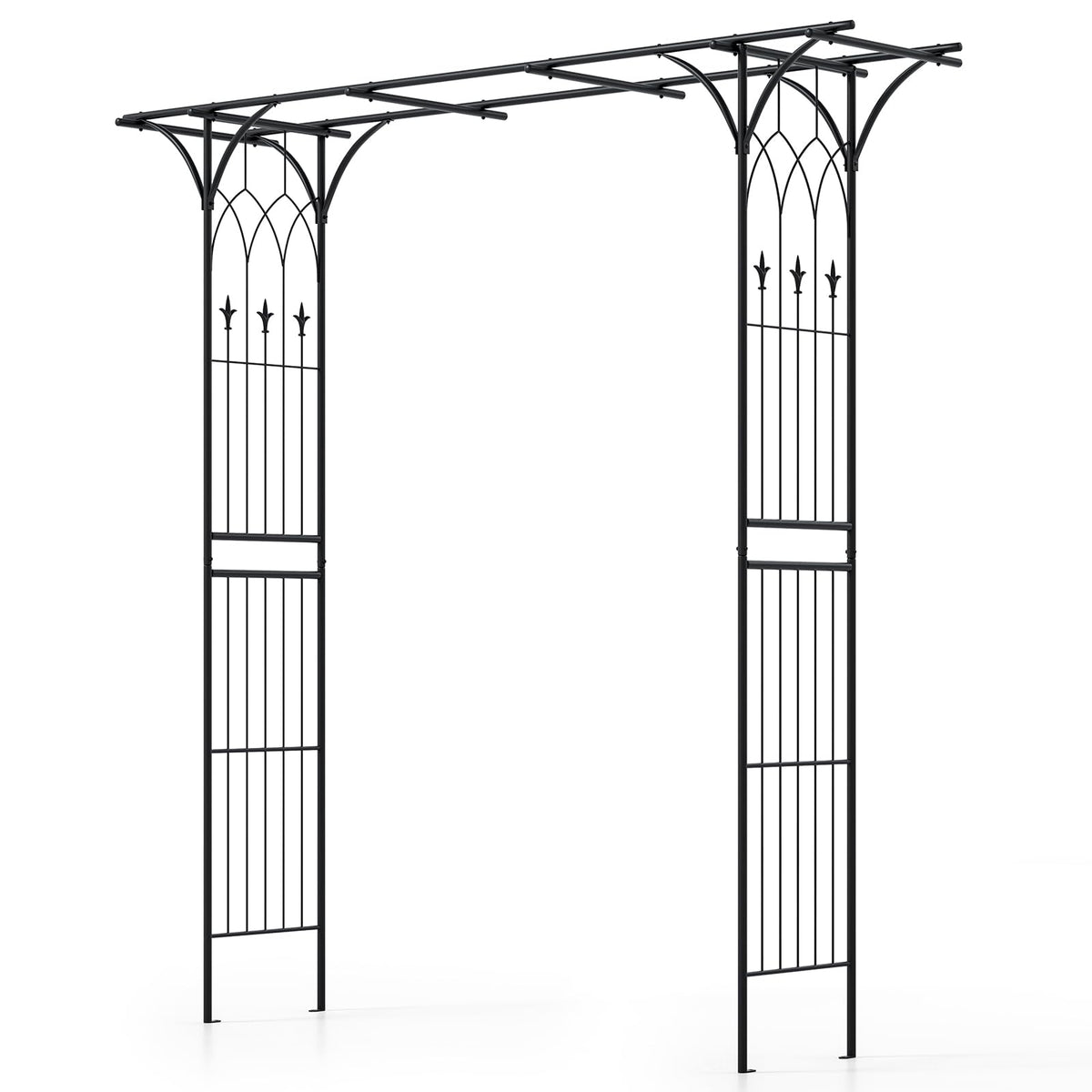 Lucktree Metal Garden Arbor with Trellis