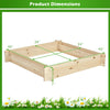 Lucktree 40" x 40" Square Fir Wood Planter Box with Open-Ended Base for Vegetables Flowers Herbs