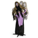 Lucktree 5.6 FT Halloween Animated Vampire with Creepy Doll, LED Eyes, Vocally Triggered Sound & Motion Effects