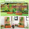 Lucktree Solid Acacia Wood Planter Box with Trellis 63" Raised Garden Bed with Trellis