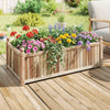 Lucktree Wooden Raised Garden Bed Natural Acacia Wood Rectangular Planter Box with Liner