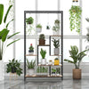 Lucktree 71" Tall Plant Stand Indoor, 6-Tier Metal Plant Shelf with 10 Hanging Hooks