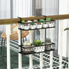 Lucktree Balcoy Flower Pot Stand Rack w/ Adjustable Hooks & 2 Planter Baskets