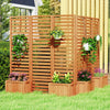Lucktree Outdoor Wooden Privacy Screen with Planter Box