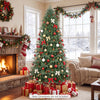 7/7.5/8 ft Pre-Lit Christmas Tree, 925 Hinged Tips with Pine Cones