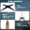 Lucktree 5.6 FT Halloween Standing Animated Skeleton with Chain, Animatronic Skull Grim Reaper with LED lights