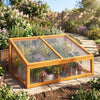 Lucktree Portable Raised Planter Bed Protection with Transparent Flip-top Roof