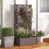 Lucktree Raised Garden Bed with Trellis 59”, Self-Watering Planter Box with Water Level Indicator & Removable Space Dividers