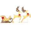 Lucktree 3-Piece Christmas Lighted Reindeer & Sleigh Set