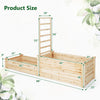Lucktree Raised Garden Bed with Trellis, Set of 2 Wood Shallow & Deep Planter Box for Climbing Plants