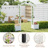 Lucktree Garden Arbor with Planter, Wooden Planter Arch with Trellis, Outdoor Arch for Climbing Plants