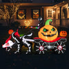 Lucktree 9 FT Halloween Inflatable Outdoor Decoration, Blow up Grim Reaper Driving Pumpkin Carriage