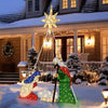 Lucktree 6 FT Lighted Nativity Scene, Holy Family Set Christmas Decoration with 240 LED Lights