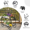 Garden Cart Metal Plant Stand with 4 Decorative Wheels