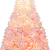Lucktree Pre-Lit Snow Flocked Christmas Tree | Artificial Hinged Xmas Full Tree