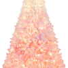 Lucktree Pre-Lit Snow Flocked Christmas Tree | Artificial Hinged Xmas Full Tree