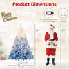 Lucktree Pre-Lit Snow Flocked Christmas Tree | Artificial Hinged Xmas Full Tree
